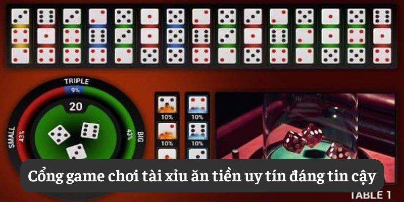 Cổng game chơi tài xỉu ăn tiền uy tín đáng tin cậy